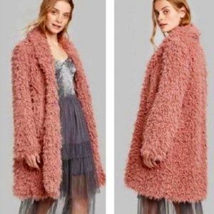 Wild Fable Faux Fur Fluffy Pink Jacket